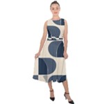 A Minimalist Pattern With Simple Lines And Shapes, Creating A Clean And Modern Aesthetic 04 Midi Tie-Back Chiffon Dress