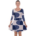 A Minimalist Pattern With Simple Lines And Shapes, Creating A Clean And Modern Aesthetic 04 Quarter Sleeve Skater Dress