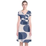 A Minimalist Pattern With Simple Lines And Shapes, Creating A Clean And Modern Aesthetic 04 Short Sleeve Front Wrap Dress