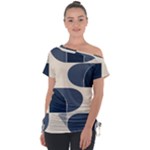 A Minimalist Pattern With Simple Lines And Shapes, Creating A Clean And Modern Aesthetic 04 Off Shoulder Tie-Up T-Shirt