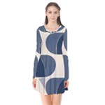 A Minimalist Pattern With Simple Lines And Shapes, Creating A Clean And Modern Aesthetic 04 Long Sleeve V-neck Flare Dress