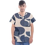 A Minimalist Pattern With Simple Lines And Shapes, Creating A Clean And Modern Aesthetic 04 Men s V-Neck Scrub Top