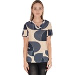 A Minimalist Pattern With Simple Lines And Shapes, Creating A Clean And Modern Aesthetic 04 Women s V-Neck Scrub Top