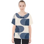 A Minimalist Pattern With Simple Lines And Shapes, Creating A Clean And Modern Aesthetic 04 V-Neck Dolman Drape Top