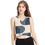 A Minimalist Pattern With Simple Lines And Shapes, Creating A Clean And Modern Aesthetic 04 V-Neck Cropped Tank Top