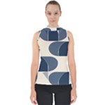 A Minimalist Pattern With Simple Lines And Shapes, Creating A Clean And Modern Aesthetic 04 Mock Neck Shell Top