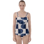 A Minimalist Pattern With Simple Lines And Shapes, Creating A Clean And Modern Aesthetic 04 Twist Front Tankini Set