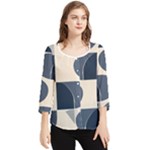 A Minimalist Pattern With Simple Lines And Shapes, Creating A Clean And Modern Aesthetic 04 Chiffon Quarter Sleeve Blouse