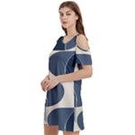 A Minimalist Pattern With Simple Lines And Shapes, Creating A Clean And Modern Aesthetic 04 Women s Cold Shoulder Round Neck Mini Dress