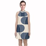 A Minimalist Pattern With Simple Lines And Shapes, Creating A Clean And Modern Aesthetic 04 Velvet Halter Neckline Dress 