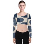 A Minimalist Pattern With Simple Lines And Shapes, Creating A Clean And Modern Aesthetic 04 Velvet Long Sleeve Crop Top