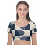 A Minimalist Pattern With Simple Lines And Shapes, Creating A Clean And Modern Aesthetic 04 Velvet Short Sleeve Crop Top 