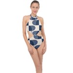 A Minimalist Pattern With Simple Lines And Shapes, Creating A Clean And Modern Aesthetic 04 Halter Side Cut Swimsuit