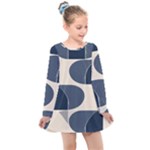 A Minimalist Pattern With Simple Lines And Shapes, Creating A Clean And Modern Aesthetic 04 Kids  Long Sleeve Dress