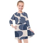 A Minimalist Pattern With Simple Lines And Shapes, Creating A Clean And Modern Aesthetic 04 Kids  Quarter Sleeve Shirt Dress