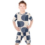 A Minimalist Pattern With Simple Lines And Shapes, Creating A Clean And Modern Aesthetic 04 Kids  T-Shirt and Shorts Set