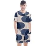 A Minimalist Pattern With Simple Lines And Shapes, Creating A Clean And Modern Aesthetic 04 Men s Mesh T-Shirt and Shorts Set