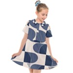 A Minimalist Pattern With Simple Lines And Shapes, Creating A Clean And Modern Aesthetic 04 Kids  Short Sleeve Shirt Dress