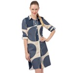 A Minimalist Pattern With Simple Lines And Shapes, Creating A Clean And Modern Aesthetic 04 Long Sleeve Mini Shirt Dress