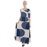 A Minimalist Pattern With Simple Lines And Shapes, Creating A Clean And Modern Aesthetic 04 Half Sleeves Maxi Dress