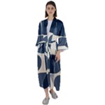 A Minimalist Pattern With Simple Lines And Shapes, Creating A Clean And Modern Aesthetic 04 Maxi Satin Kimono