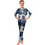 A Minimalist Pattern With Simple Lines And Shapes, Creating A Clean And Modern Aesthetic 04 Kids  Satin Long Sleeve Pajamas Set