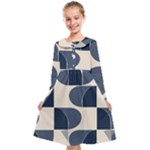 A Minimalist Pattern With Simple Lines And Shapes, Creating A Clean And Modern Aesthetic 04 Kids  Midi Sailor Dress