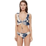 A Minimalist Pattern With Simple Lines And Shapes, Creating A Clean And Modern Aesthetic 04 Low Cut Ruffle Edge Bikini Set