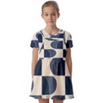 A Minimalist Pattern With Simple Lines And Shapes, Creating A Clean And Modern Aesthetic 04 Kids  Short Sleeve Pinafore Style Dress