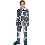 A Minimalist Pattern With Simple Lines And Shapes, Creating A Clean And Modern Aesthetic 04 Kids  Long Sleeve Velvet Pajamas Set