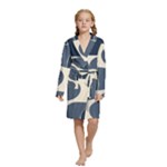 A Minimalist Pattern With Simple Lines And Shapes, Creating A Clean And Modern Aesthetic 04 Kids  Long Sleeve Velvet Lounge Robe