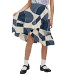 A Minimalist Pattern With Simple Lines And Shapes, Creating A Clean And Modern Aesthetic 04 Kids  Ruffle Flared Wrap Midi Skirt