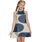 A Minimalist Pattern With Simple Lines And Shapes, Creating A Clean And Modern Aesthetic 04 Kids  Halter Collar Waist Tie Chiffon Dress