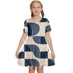 A Minimalist Pattern With Simple Lines And Shapes, Creating A Clean And Modern Aesthetic 04 Kids  Short Sleeve Tiered Mini Dress