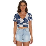 A Minimalist Pattern With Simple Lines And Shapes, Creating A Clean And Modern Aesthetic 04 V-Neck Crop Top