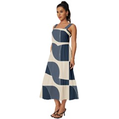 Square Neckline Tiered Midi Dress 