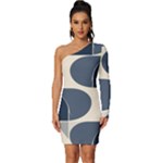 A Minimalist Pattern With Simple Lines And Shapes, Creating A Clean And Modern Aesthetic 04 Long Sleeve One Shoulder Mini Dress