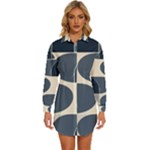 A Minimalist Pattern With Simple Lines And Shapes, Creating A Clean And Modern Aesthetic 04 Womens Long Sleeve Shirt Dress