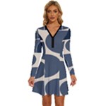 A Minimalist Pattern With Simple Lines And Shapes, Creating A Clean And Modern Aesthetic 04 Long Sleeve Deep V Mini Dress 