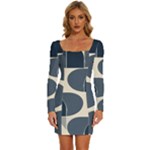 A Minimalist Pattern With Simple Lines And Shapes, Creating A Clean And Modern Aesthetic 04 Long Sleeve Square Neck Bodycon Velvet Dress