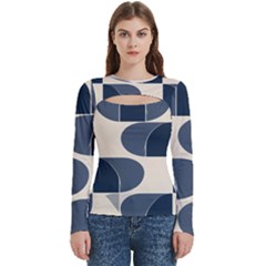 A Minimalist Pattern With Simple Lines And Shapes, Creating A Clean And Modern Aesthetic 04 Women s Cut Out Long Sleeve T