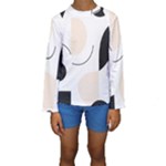 A Minimalist Pattern With Simple Lines And Shapes, Creating A Clean And Modern Aesthetic 05 Kids  Long Sleeve Swimwear