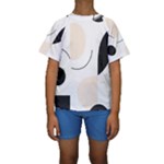 A Minimalist Pattern With Simple Lines And Shapes, Creating A Clean And Modern Aesthetic 05 Kids  Short Sleeve Swimwear