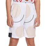 A Minimalist Pattern With Simple Lines And Shapes, Creating A Clean And Modern Aesthetic 05 Kids  Basketball Shorts