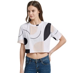 Women s Round Neck Short Sleeve Crop Top 