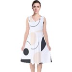 A Minimalist Pattern With Simple Lines And Shapes, Creating A Clean And Modern Aesthetic 05 V-Neck Midi Sleeveless Dress 