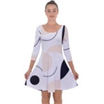 A Minimalist Pattern With Simple Lines And Shapes, Creating A Clean And Modern Aesthetic 05 Quarter Sleeve Skater Dress