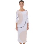 A Minimalist Pattern With Simple Lines And Shapes, Creating A Clean And Modern Aesthetic 05 Quarter Sleeve Midi Bodycon Dress