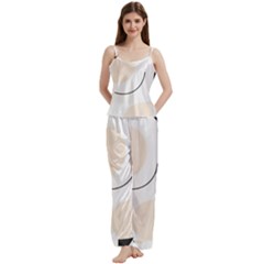 A Minimalist Pattern With Simple Lines And Shapes, Creating A Clean And Modern Aesthetic 05 Spaghetti Top Long Pants Satin Pajamas Set from ArtsNow.com