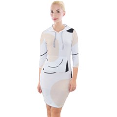 Quarter Sleeve Hood Bodycon Dress 